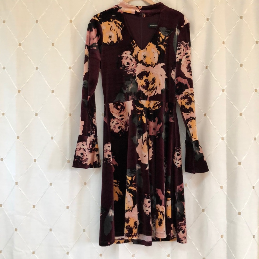 Velvet, floral dress